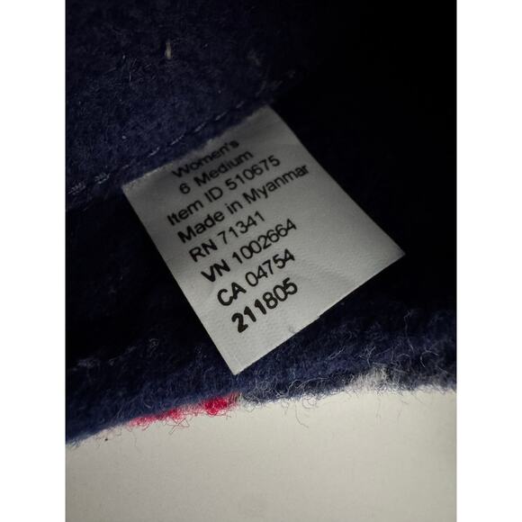 L.L.Bean Womens Wool Slipper Clogs Nordic Blue Size 6 Nostalgic Christmas Winter - Picture 7 of 7